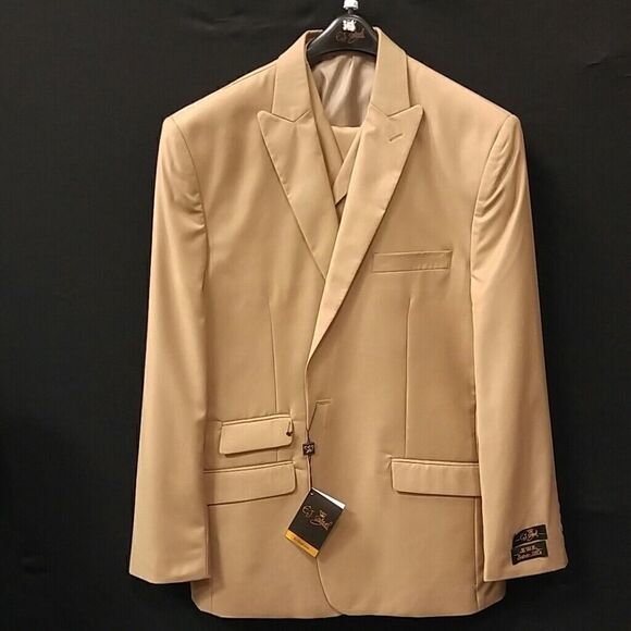 MEN'S E J SAMUEL TAUPE 1B SINGLE BREAST SUIT 42R